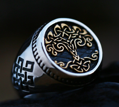 Tree of Life Stainless Steel Open Ring Image 2