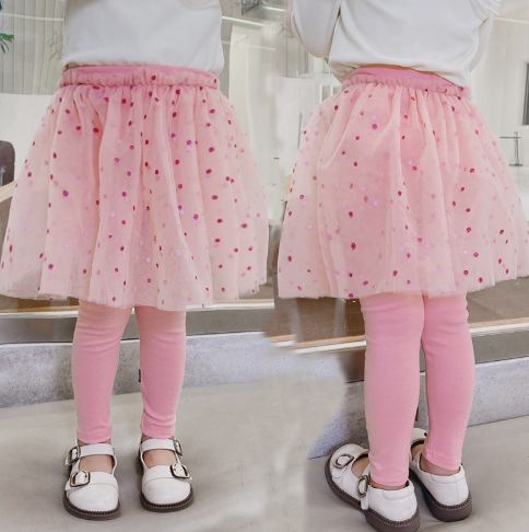 Girls Cotton Leggings with Skirt 2-7 years