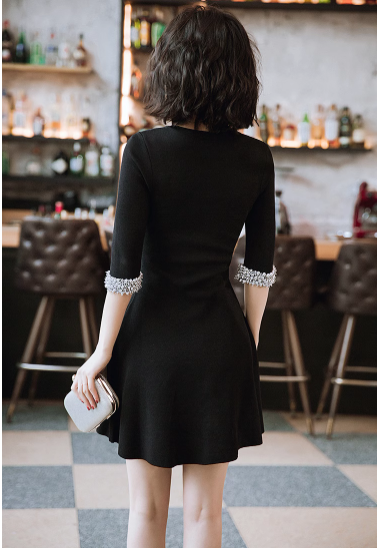 Knitted Dress Black L