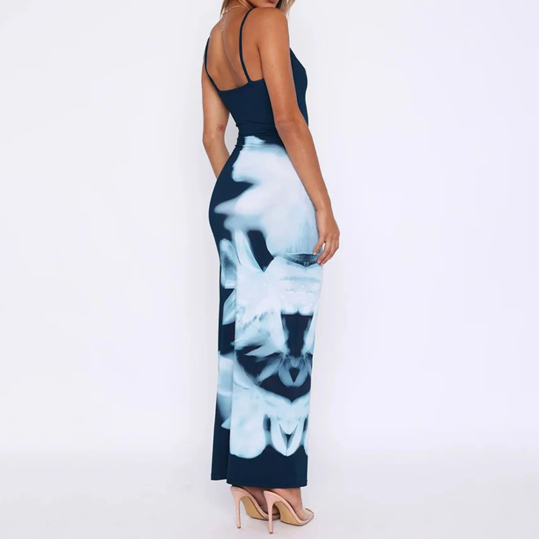 Blue Floral Maxi Dress Image 4