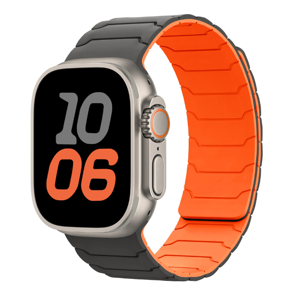 Two tone integrated silicone magnetic apple strap image