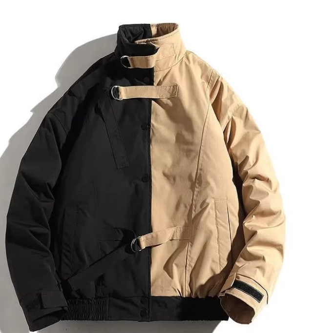 Thick Color-Block Work Cotton Jacket Image 1