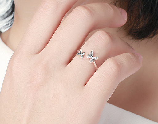 Butterfly S925 Sterling Silver Ring - Gold