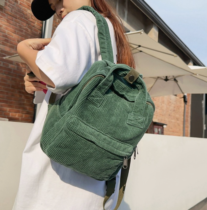 Korean Style Canvas Backpack White