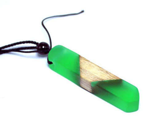 Wood and Resin Pendant Necklace