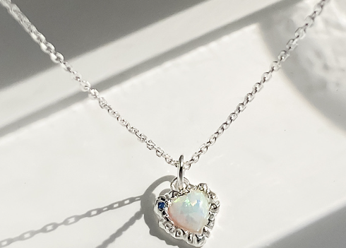 Elegant Opal Necklace Display