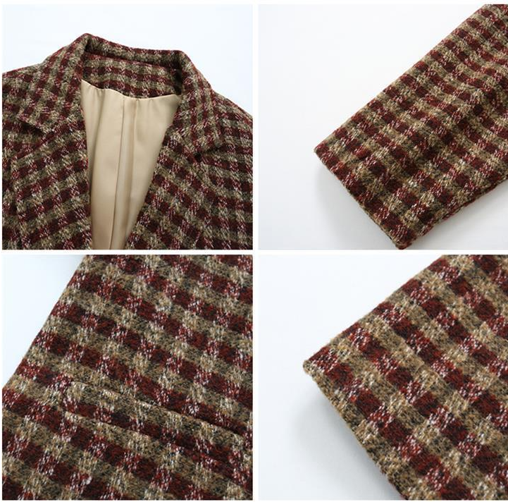British Plaid Double-faced Cashmere Coat in Brown