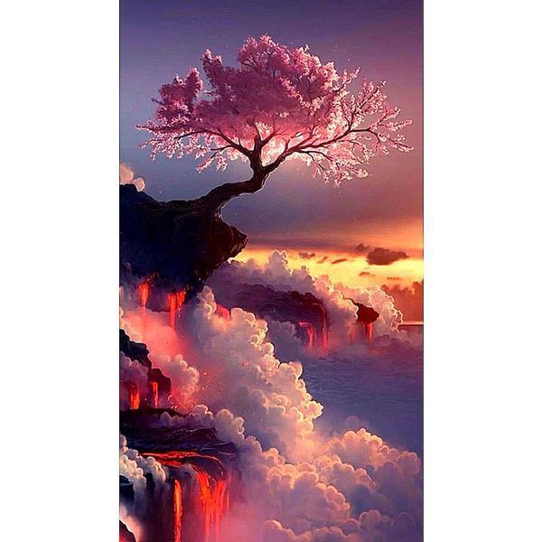 Cloud Pine Tree Diamond Painting