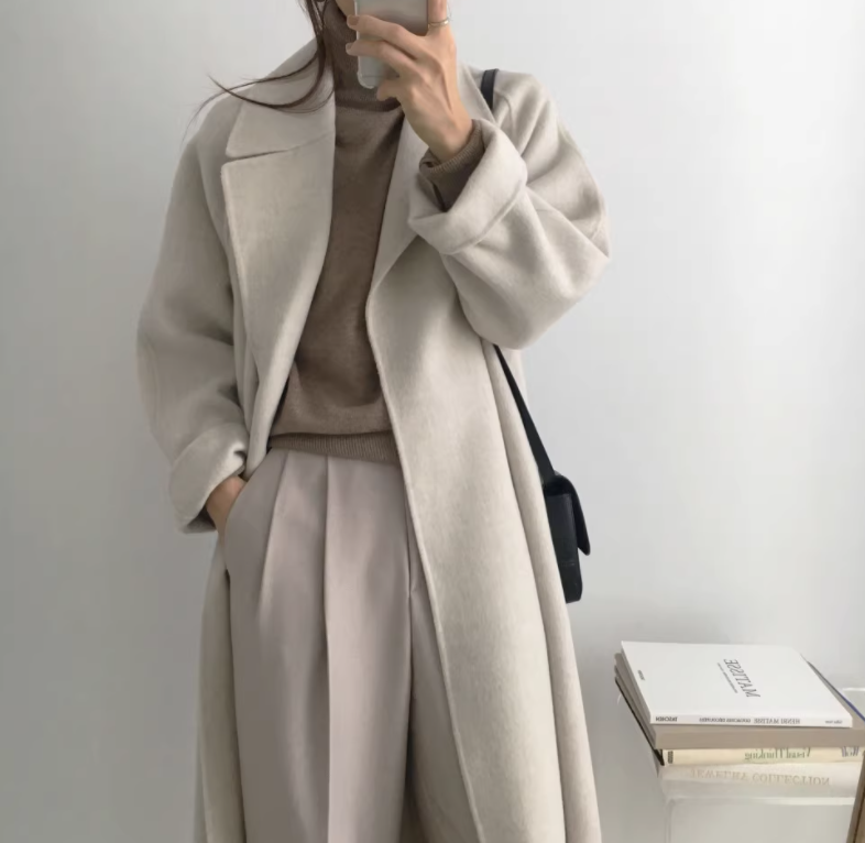 Vintage Handcrafted Cashmere-Feel Wool Coat - Image 4