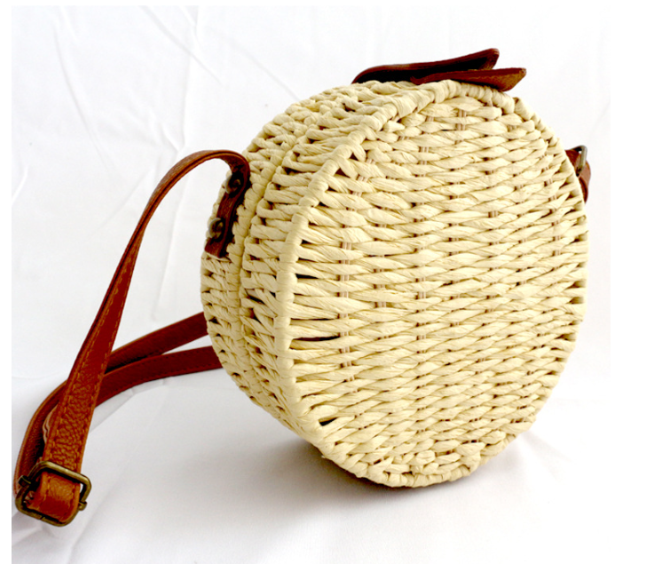 dni round woven beach bag