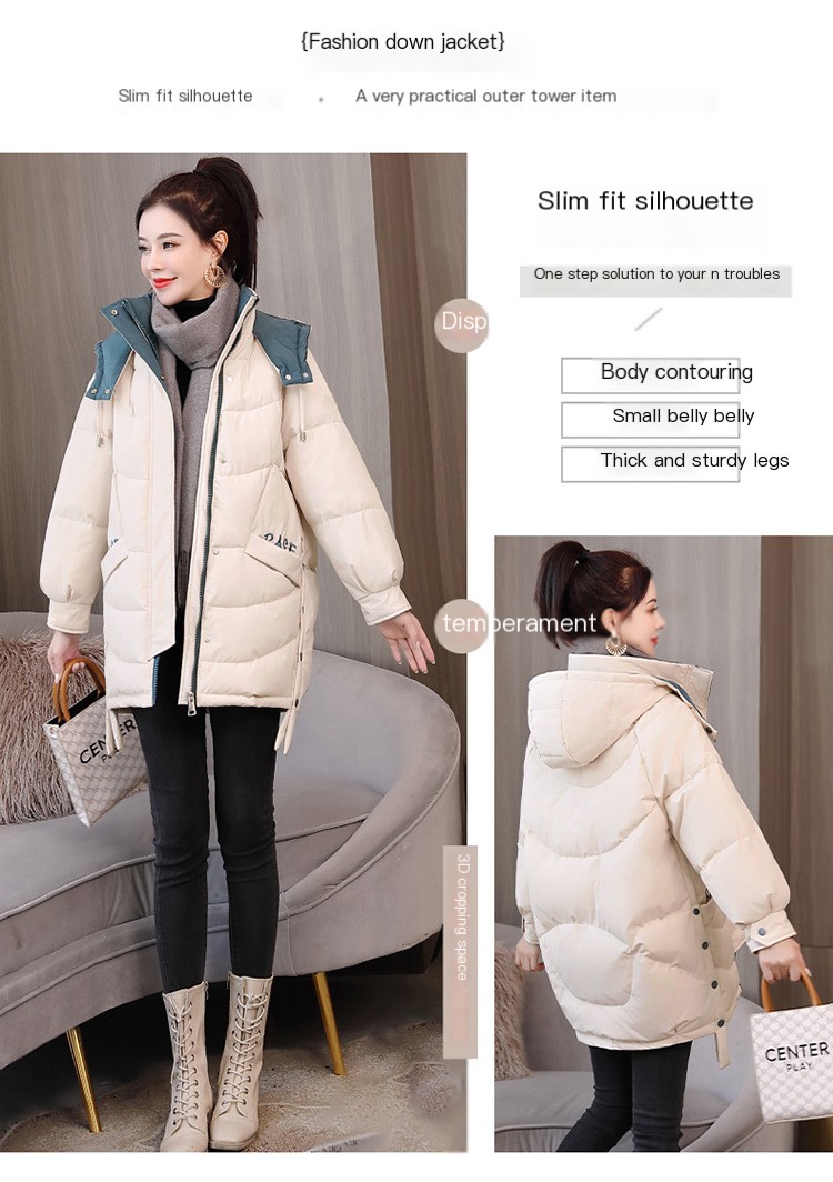 Hooded Padded Down Jacket - Side View
