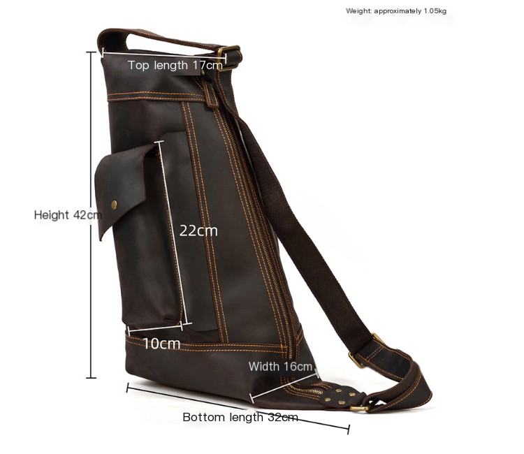 Sac poitrine en cuir pour hommes