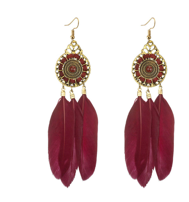 Versatile feather earrings
