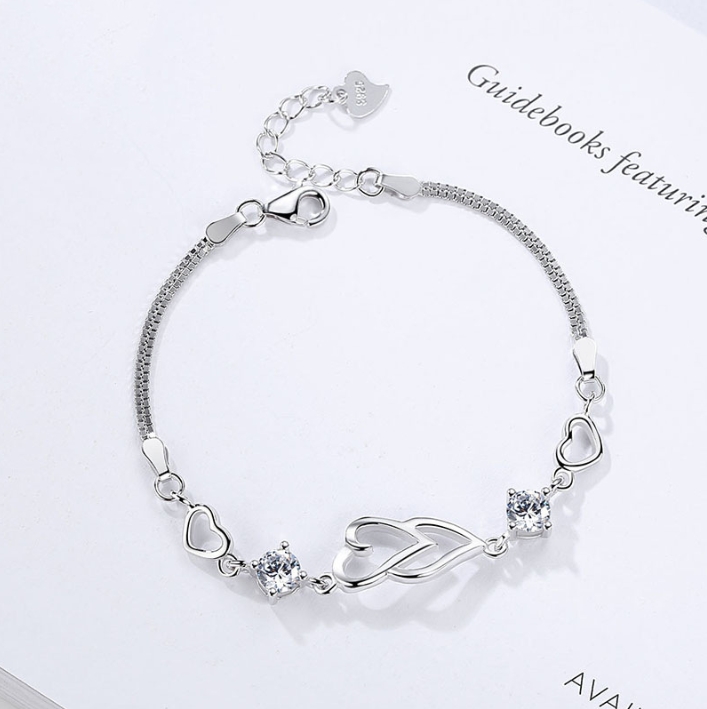 Heart Connection Bracelet - Purple