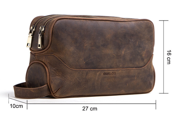 Crazy Horse Cowhide Men's Storage Bag