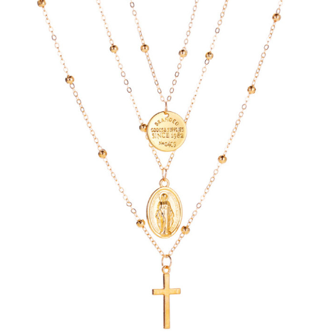Virgin Mary Cross Necklace