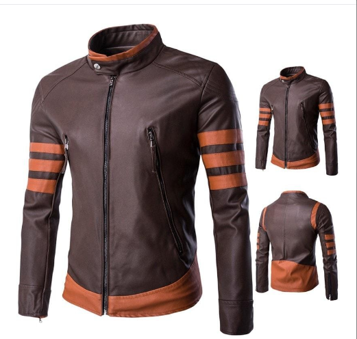 Biker Leather Jacket Back View