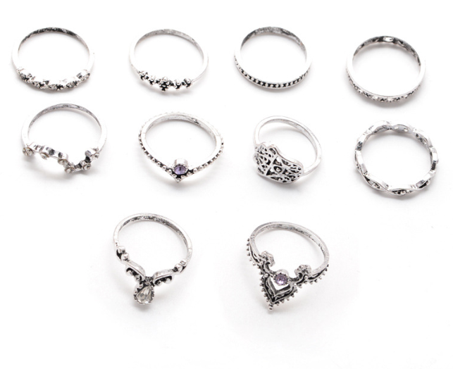 Purple Diamond Ring Set Image 5