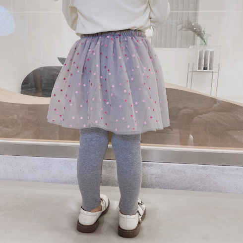 Girls Cotton Leggings with Skirt 2-7 years