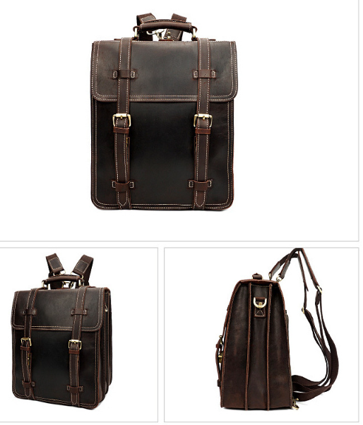 Leather Backpack in Brown