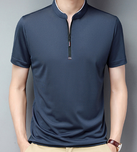 Men's Fixed Collar Zip T-Shirt 5