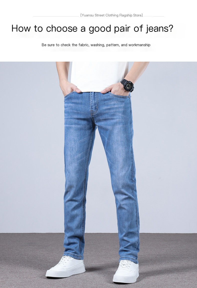 Men's Fashion Slim Straight Stretch Jeans - Blue