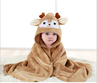 Cartoon hooded towel / 0 to 2 years / 80cm x 80cm image