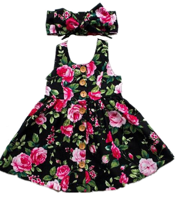 Girls Dress Floral Pattern 1