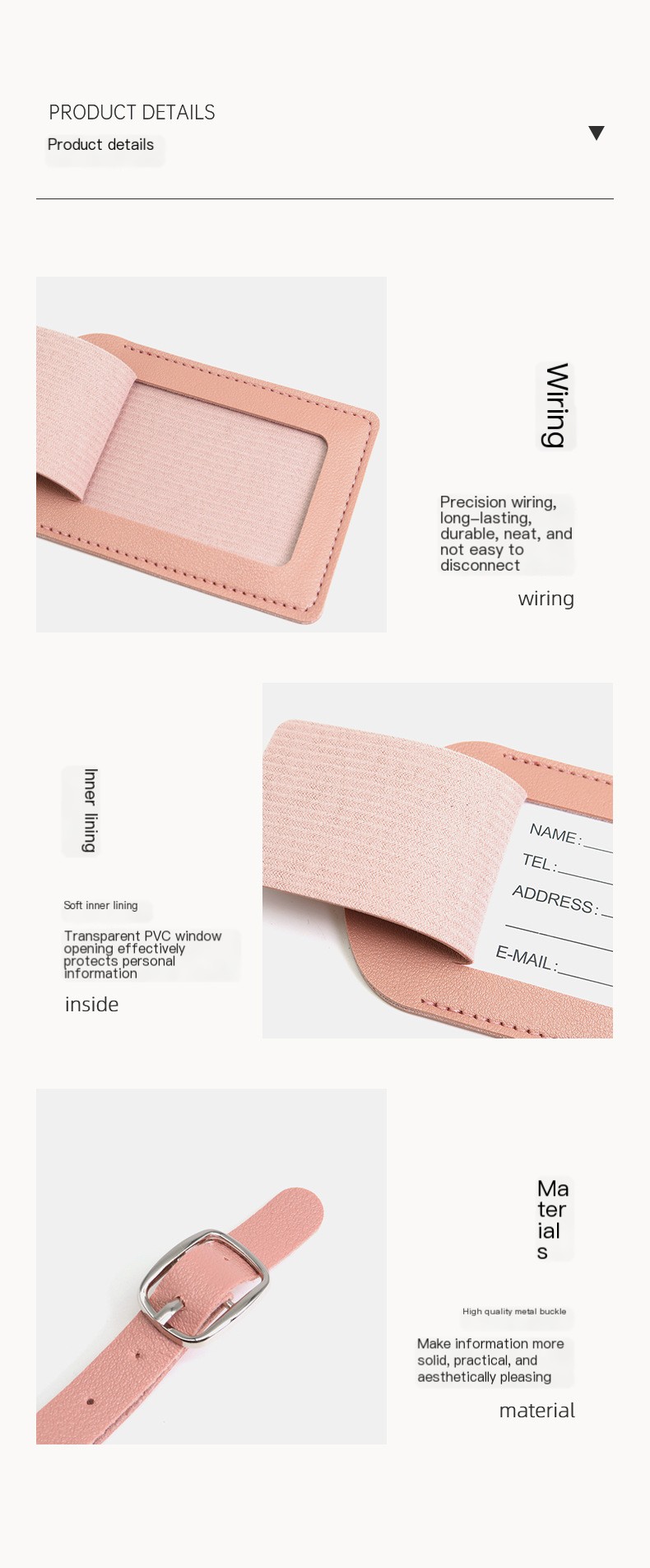 Luggage Tag Pink