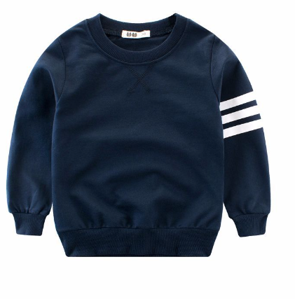 Boy's Long Sleeve Round Neck Pullover - Aristocratic Blue