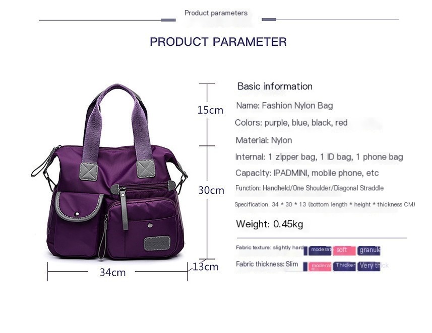 Waterproof Oxford Cloth Handbag Image 1