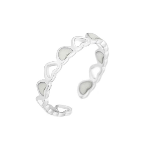 Glow-in-the-dark Heart Adjustable Ring 5