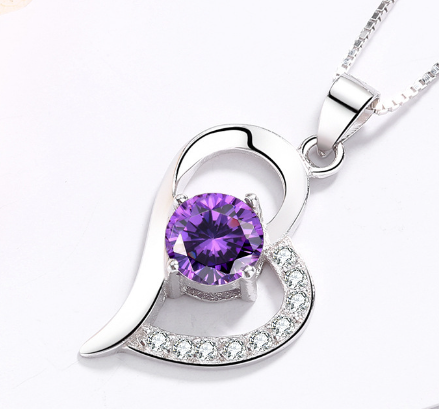 Heart Shaped Pendant Necklace White