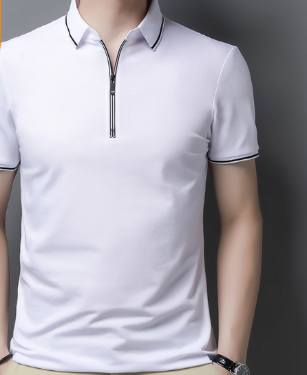 Men's Polo Zip T-Shirt Image 1