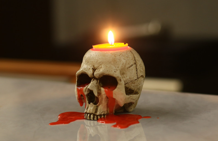 Decorative Skull Candlestick
