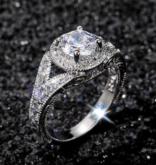 Geometric Hollow Diamond Ring Image 2