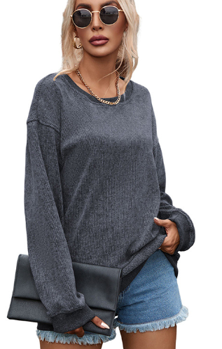 Casual Style Solid Color Pullover