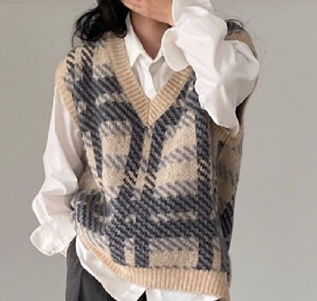 Knitted Vest Dark Gray