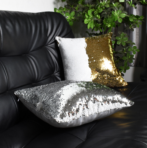 Dual-Color Sequin Pillow Cover - Image 2
