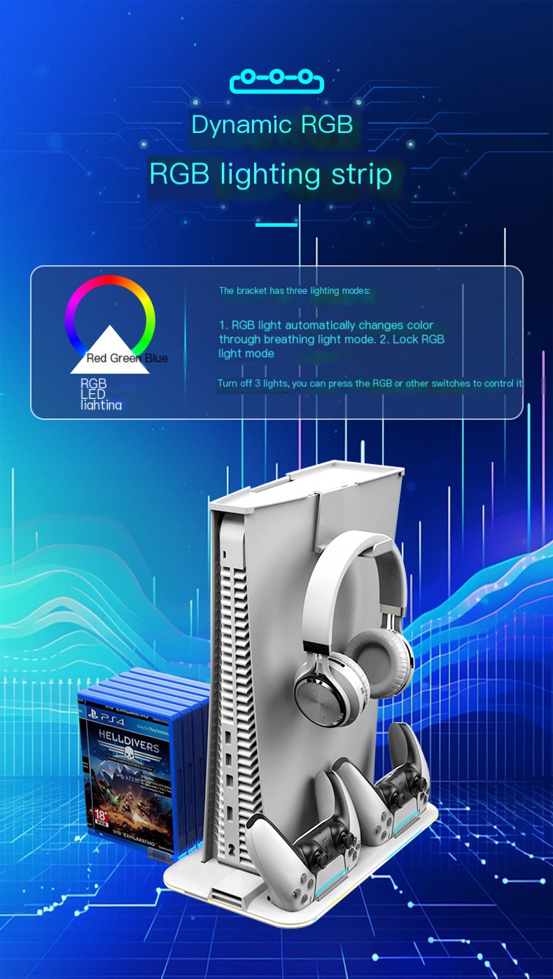 PS5 Charging Dock RGB Lighting 5