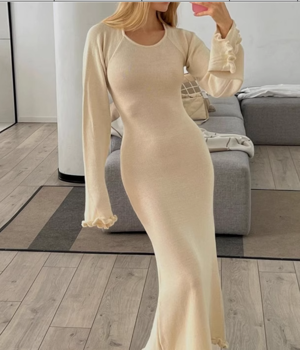 Selvedge Backless Knitted Dress Image 2