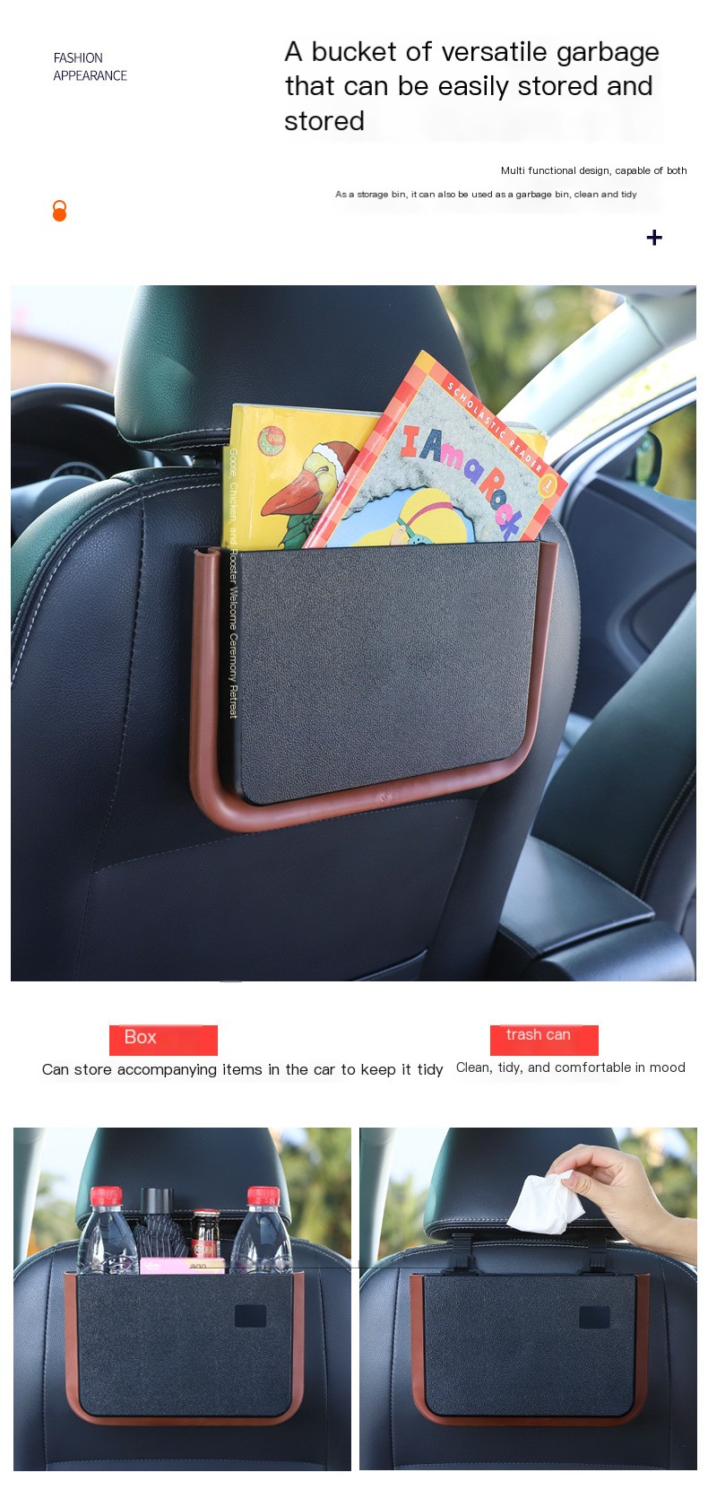 Car Rubbish Bin - Black