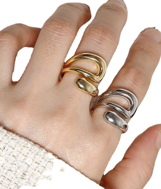 925 Silver Interwoven Open Ring Image 5