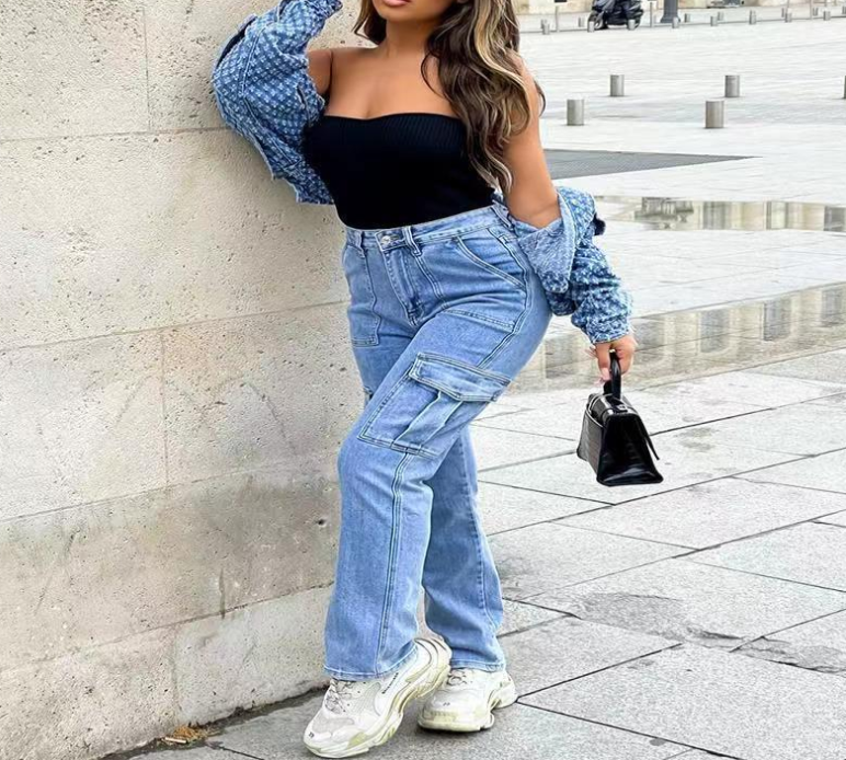 Wide-Leg Jeans Front View