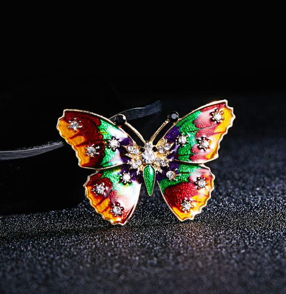 Flower and Bird Brooch - Butterfly Design 3