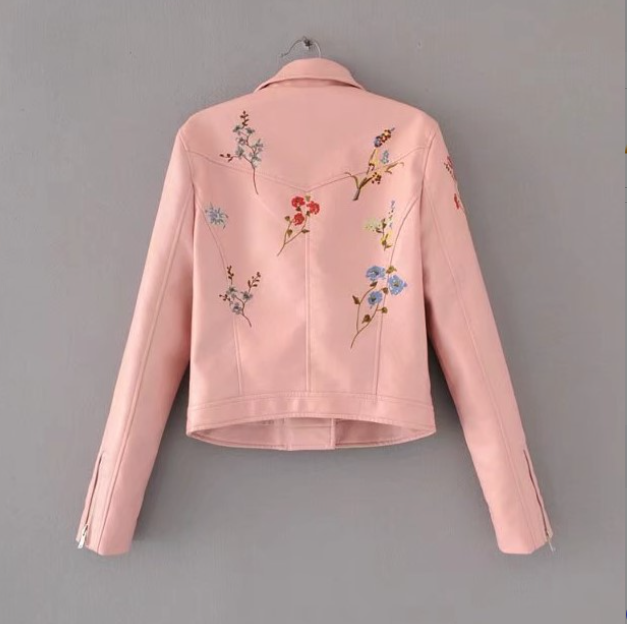 Fashionable look with PU leather jacket