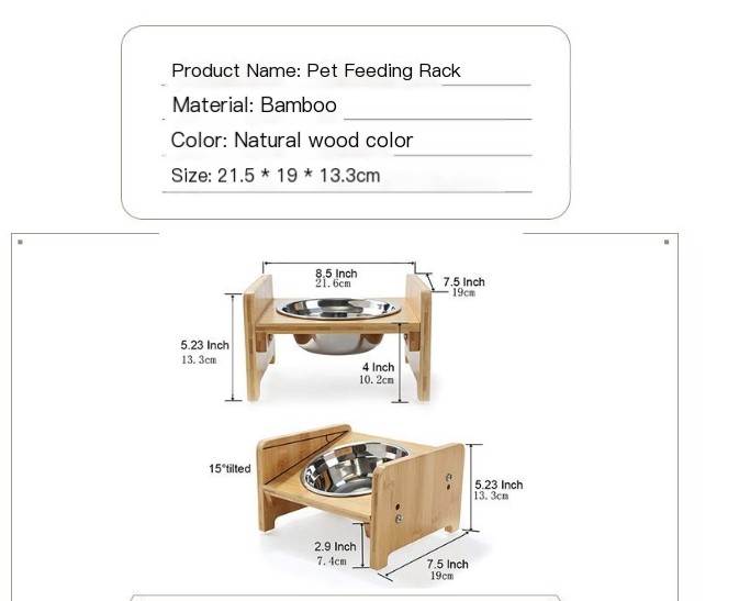 Bamboo Pet Feeder