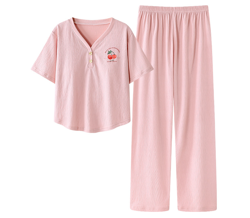 Spring Cartoon Short-Sleeve Pajama Set