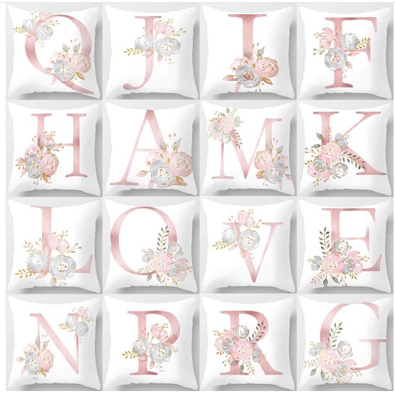 Pink Letter Cushion Cover 4