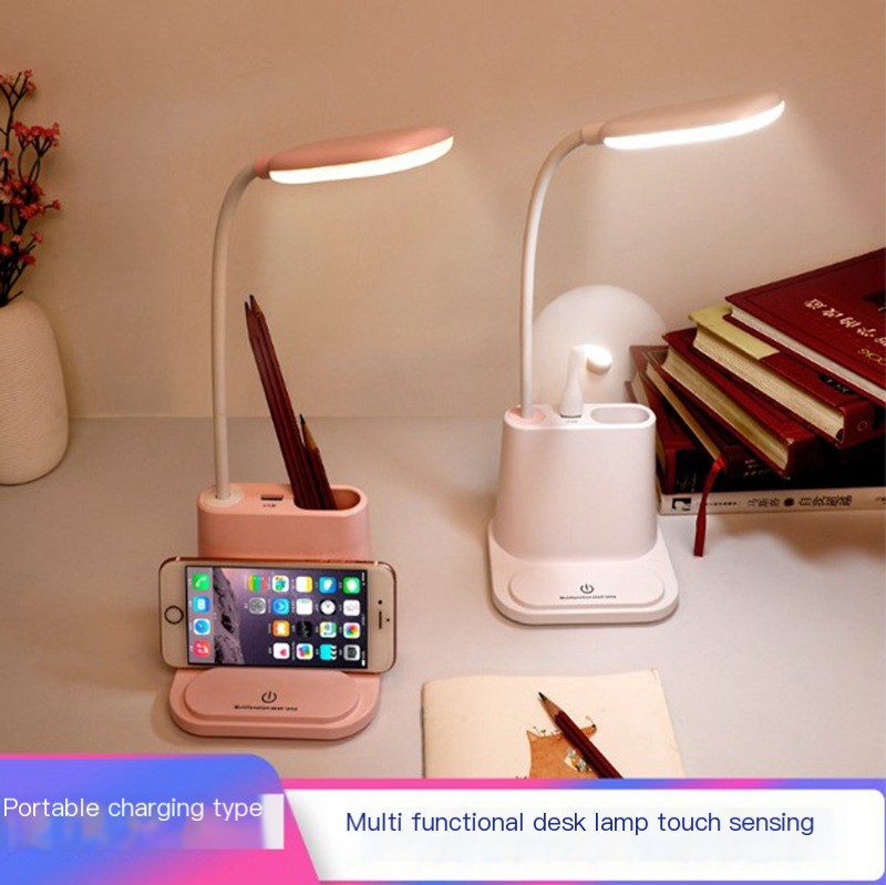 LED Bedside Lamp White with Fan
